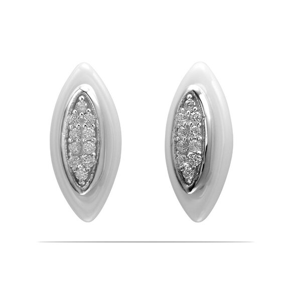 Marquis Shape Sterling Silver and Ceramic Studs - Picture 4 of 4